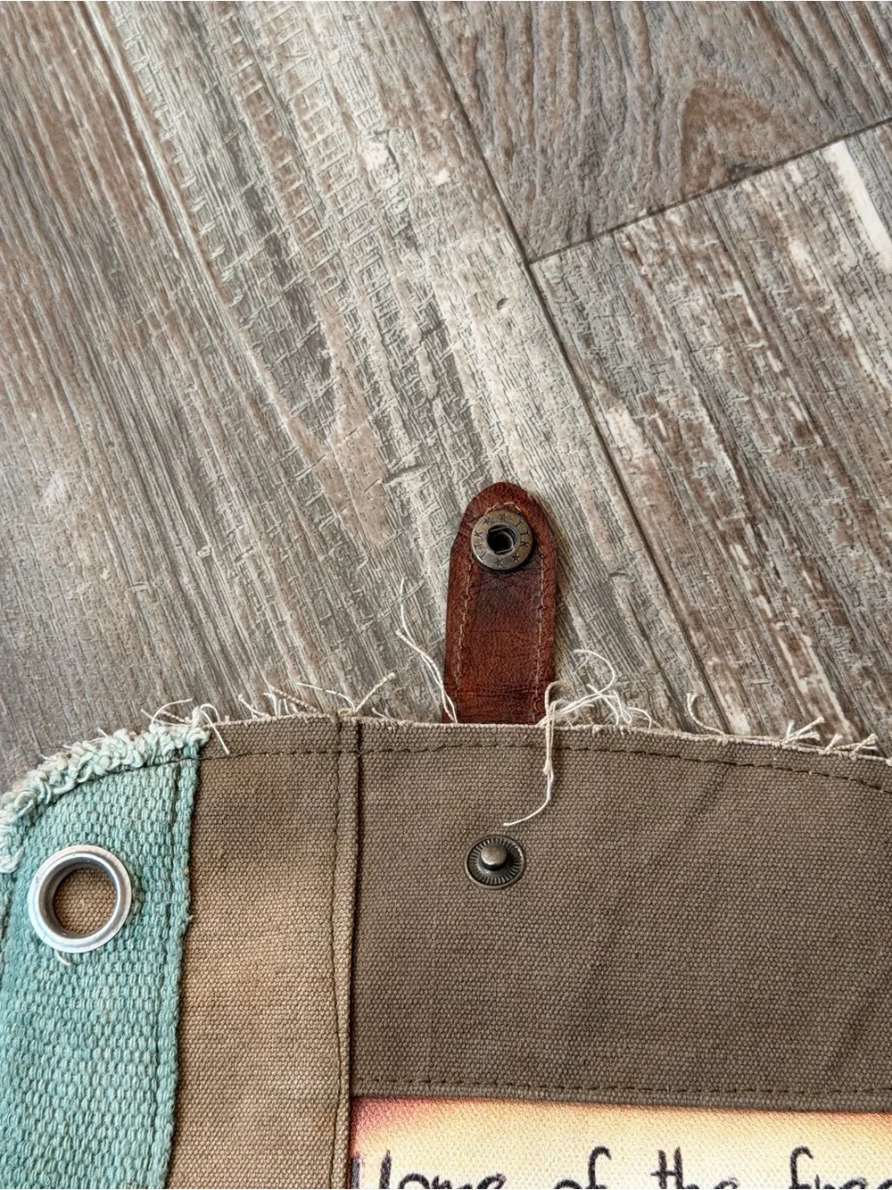 Addiction Canvas Pouch with Brown Leather Accents